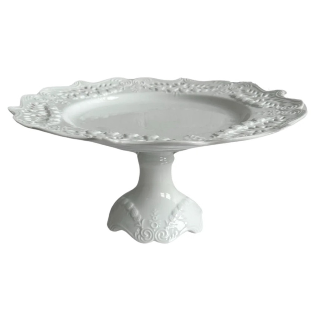 Grace's Teaware Victorian Lace Pedestal Cake Dish.